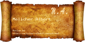 Melicher Albert névjegykártya