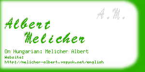 albert melicher business card